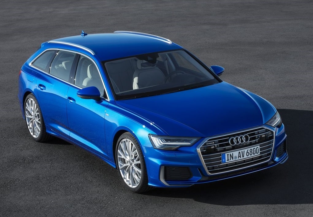 Mavi Audi A6 Avant dış tasarım görünümü