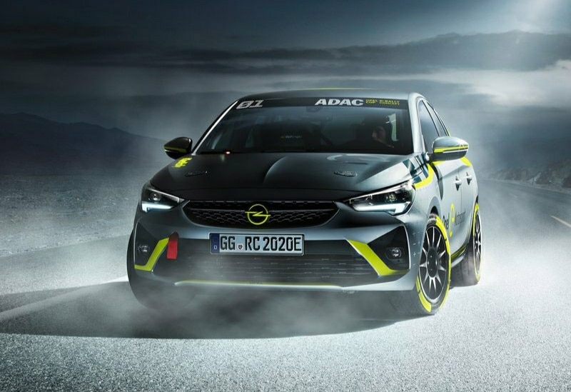 Opel Corsa-e Rally elektrikli yarış otomobili dış görünümü