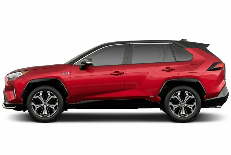 Toyota RAV4 Prime kırmızı gövde yan profil