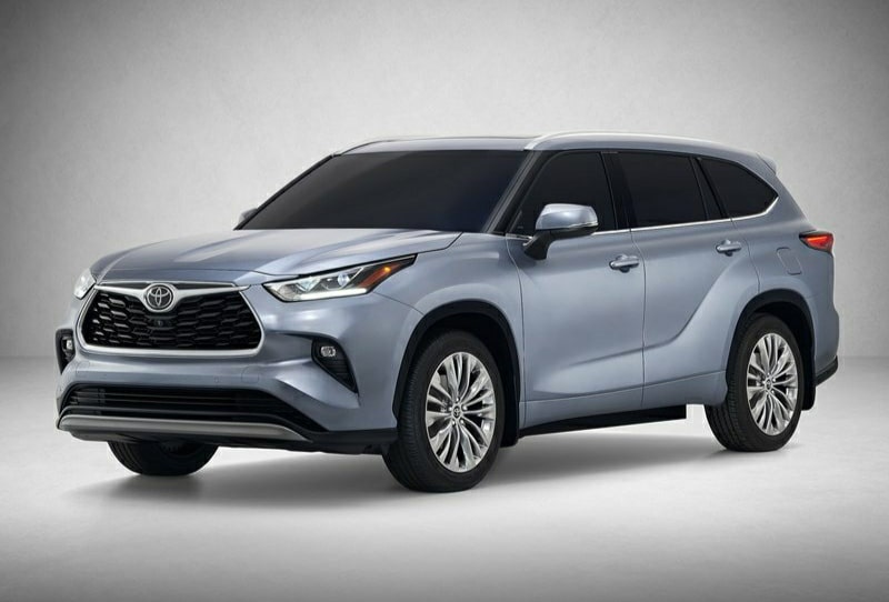 Toyota Highlander ön üç çeyrek stüdyo görünümü