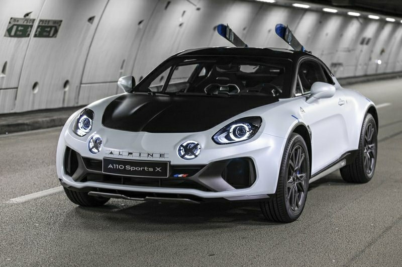 Alpine A110 SportsX ön üç çeyrek görünümü