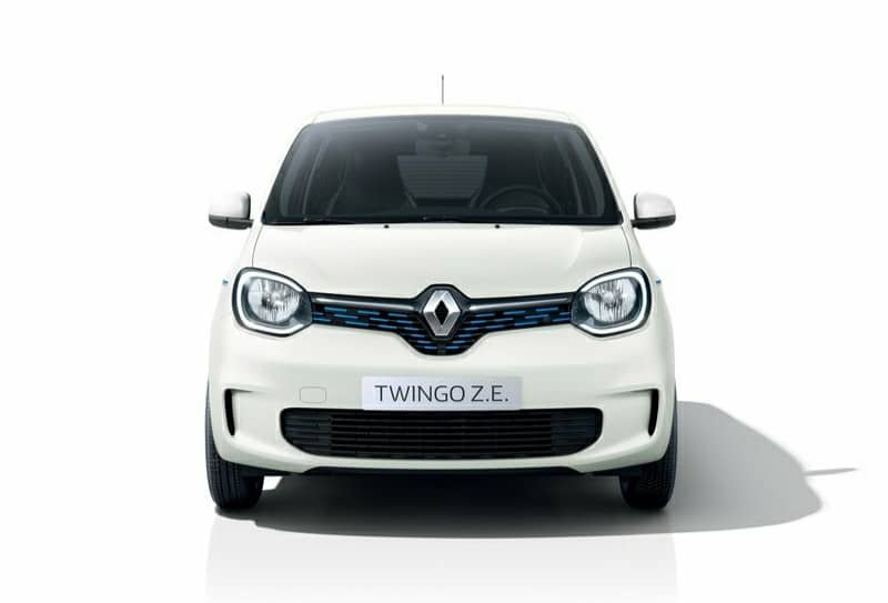 Twingo Z.E. ön cephe ve mavi ızgara detayları