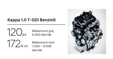 Hyundai Kona 1.0 T-GDI motor görseli
