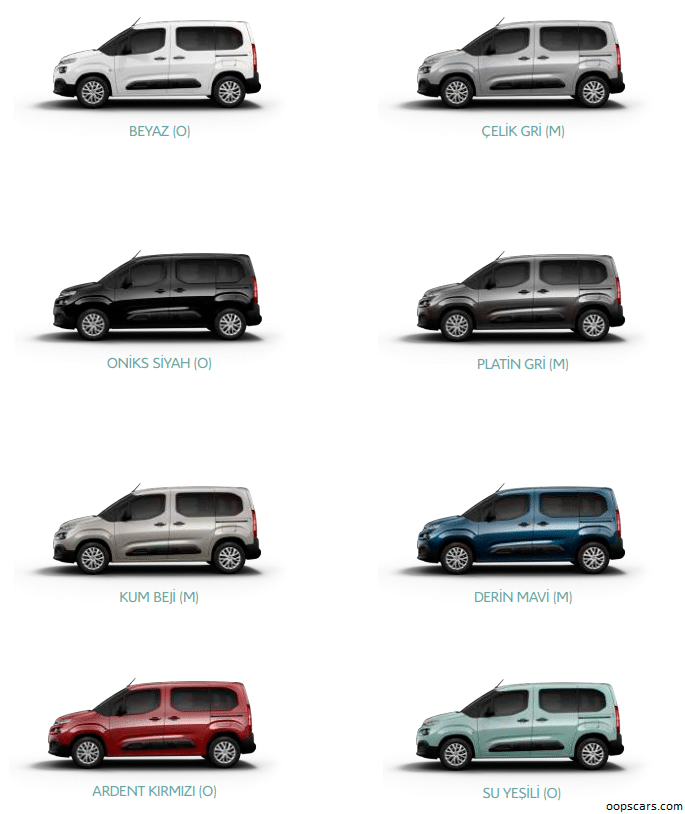 Citroen Berlingo gövde renk seçenekleri görseli