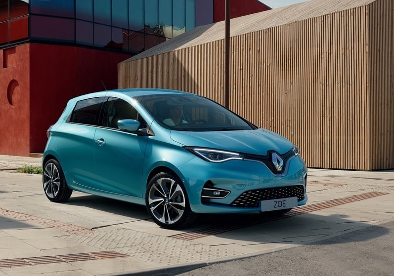 2021 Mayıs Renault Zoe Fiyat Listesi için mavi Renault Zoe önden görünüm
