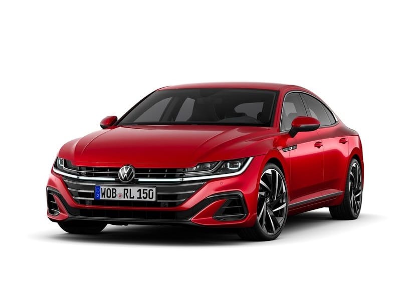 Kırmızı Volkswagen Arteon R-Line stüdyo ön görünümü