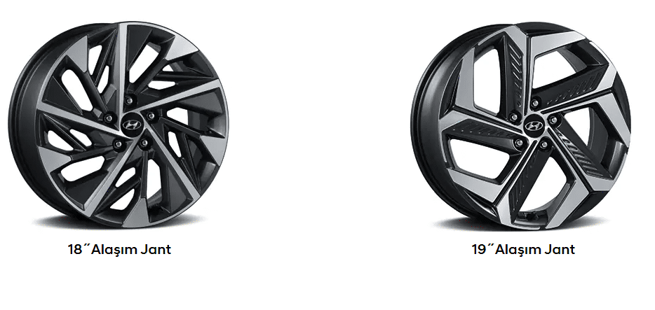 Hyundai Tucson 18 inç ve 19 inç alaşım jant seçenekleri