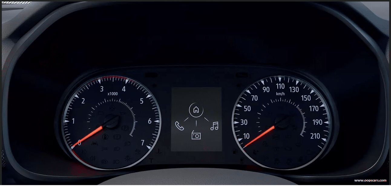 Renault Taliant analog devir ve hız göstergeleri yakın görünümü