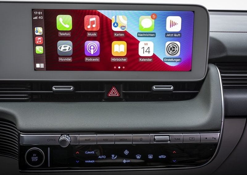 IONIQ 5 bilgi eğlence ekranında Apple CarPlay uygulama görünümü