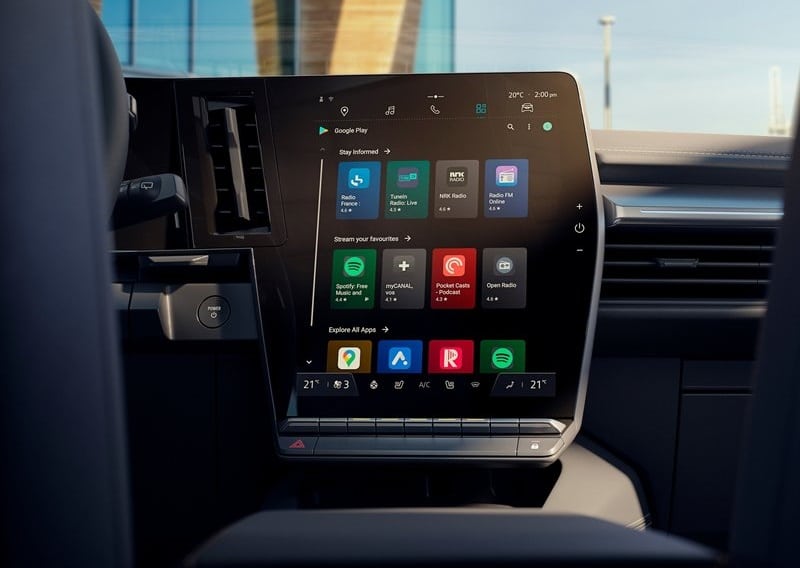 Renault Megane E-Tech OpenR multimedya uygulama ekranı