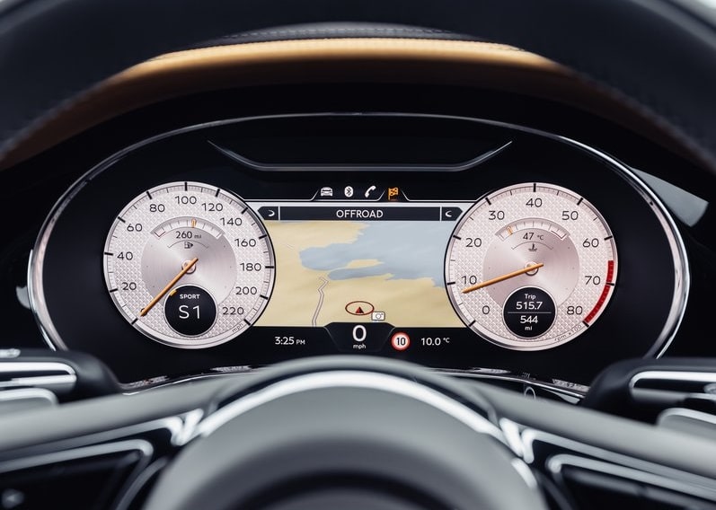 Continental GT Mulliner gösterge paneli