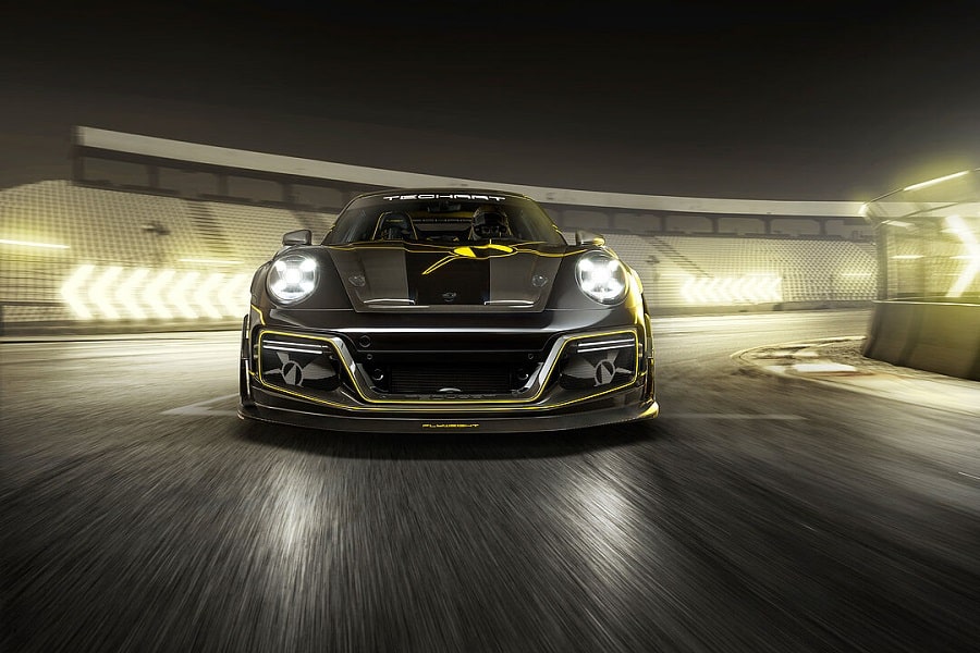 TECHART GTstreet R Flyweight pist ortamında önden görünüm