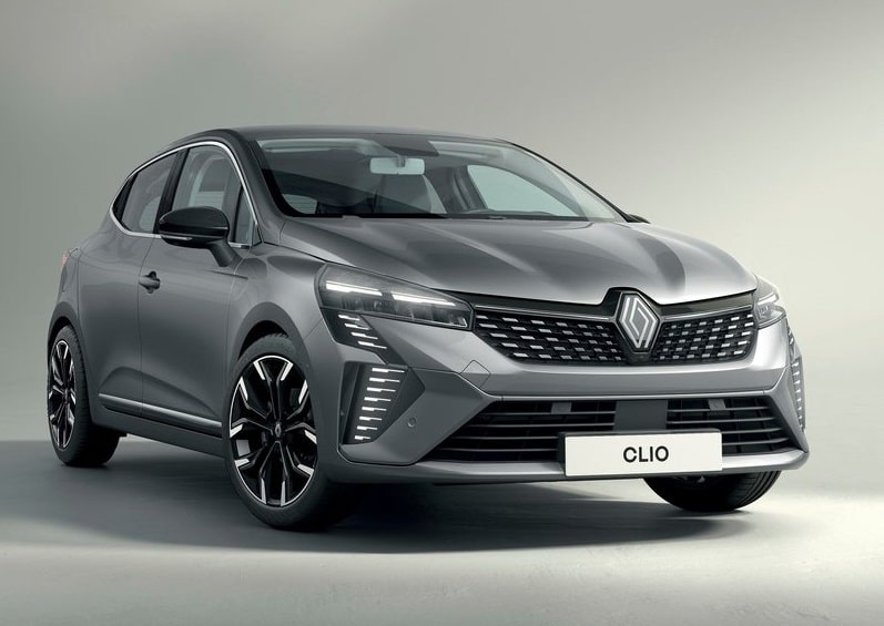 Gri Clio ön üç çeyrek stüdyo görünümü