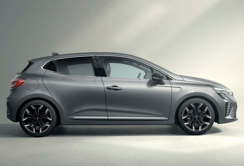 Gri Clio hatchback yan profil görünümü